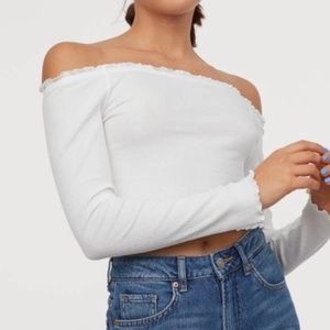 H&M Off The Shoulder Crop Top